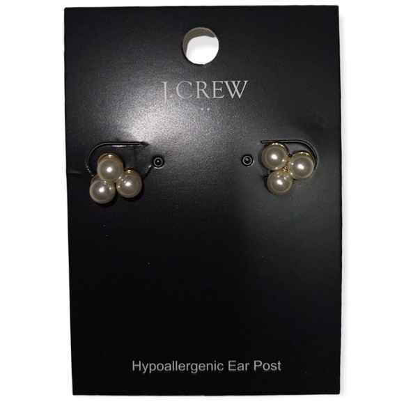 J. CREW Pearl Triangle Stud Earrings - Picture 7 of 7